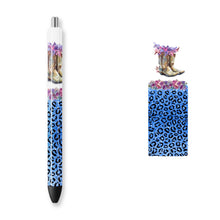 Load image into Gallery viewer, COWBOY BOOTS BLUE LEOPARD