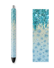 Load image into Gallery viewer, BLUE GLITTERED SNOWFLAKES