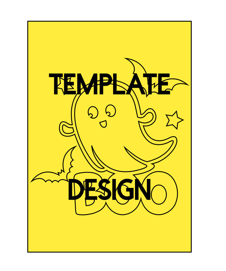 GHOST BOO SNOWGLOBE  pre-cut template