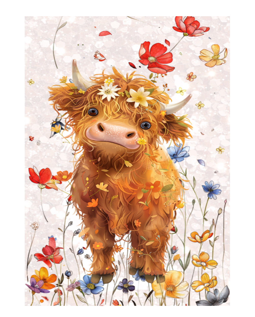 HIGHLAND COW FLORAL 2 SNOWGLOBE