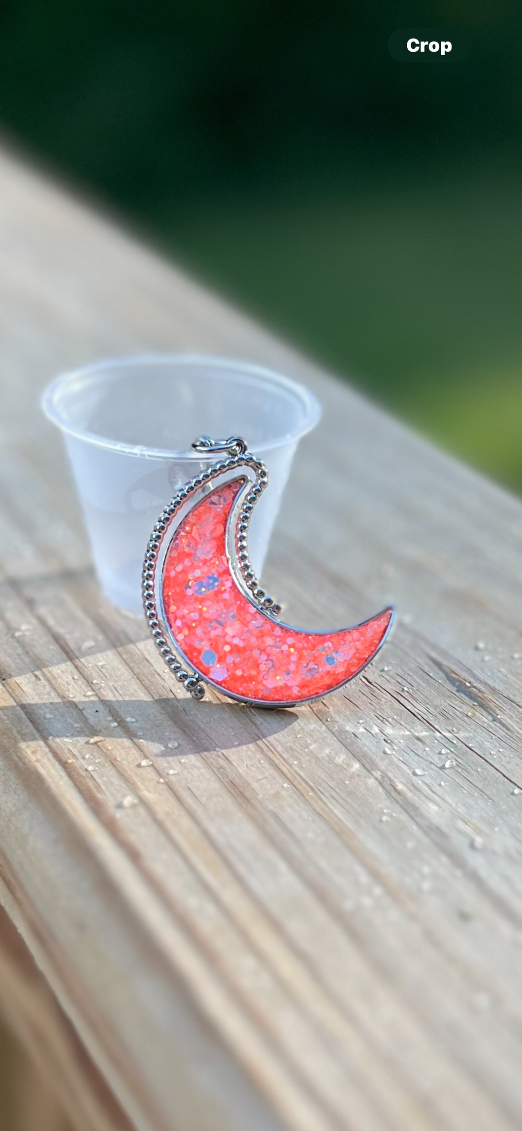 CRESCENT MOON SPINNER CHARM