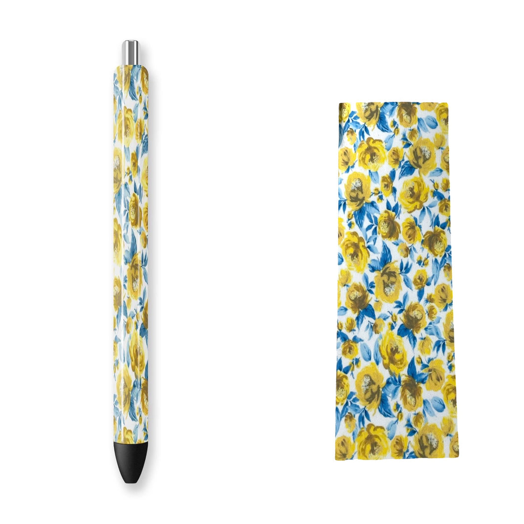 BLUE AND GOLD FLORAL